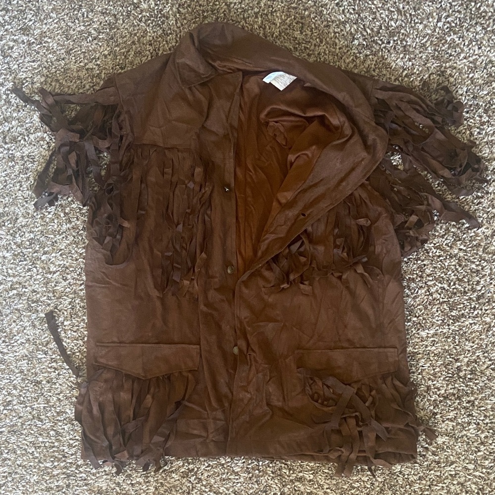 🎃Brown Fringe Vest
